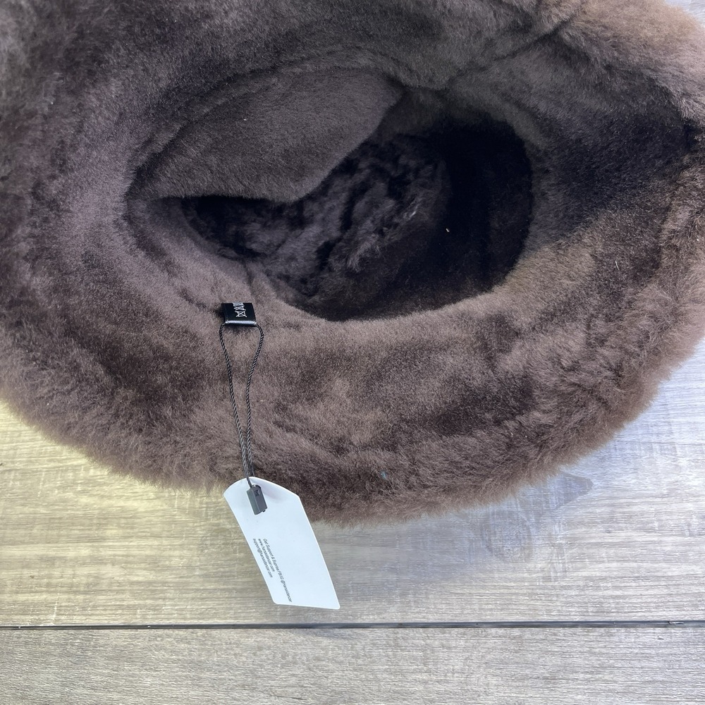 Harssidanzar Winter Fishing Hats S Men Or Women Lambskin Shearling Leather Nwt - Picture 10 of 11